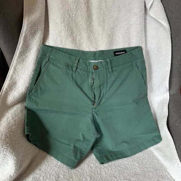 2 pairs Bonobos Chino Short - Green and Gray 7" inseam - Picture 1 of 9